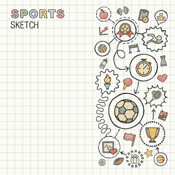 Sport hand draw integrated icons Royalty Free Stock Vectors