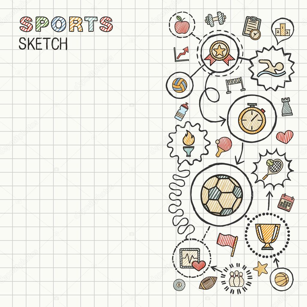 Sport hand draw integrated icons Stock Vector Image by ©r.Hilch 81466192