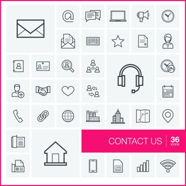 Illustration with contact us icons