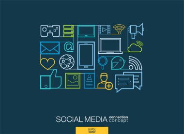 Illustration with social media icons