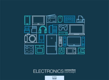 Electronics integrated thin line symbols