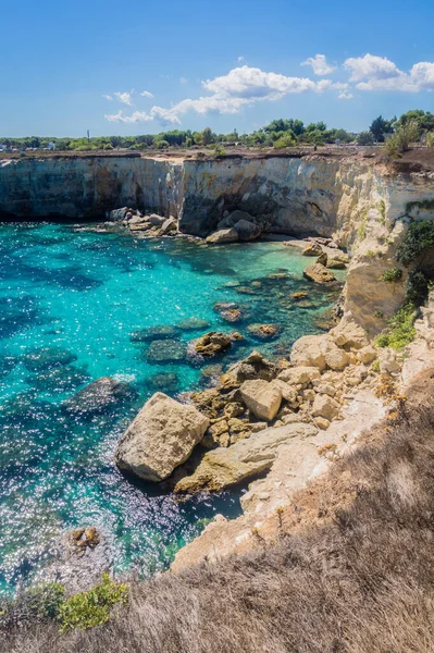 Torre Sant Andrea sea view with rocks, Apulia, Italy — Foto de Stock