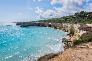 The Punticeddha Beach in SantAndrea, Apulia Italy, top view