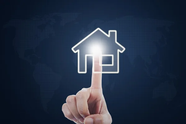 Handsymbol pressning smart house — Stockfoto