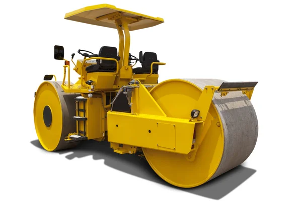 Máquina compactadora de rolos amarelos — Fotografia de Stock
