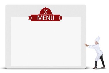 Asya Şef billboard bir metin menüsüyle iter