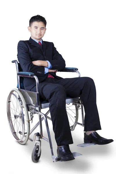 Disabled businessman looks confident — Stock Photo, Image