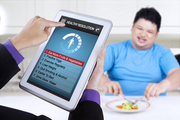 Healthy resolutions program and overweight man