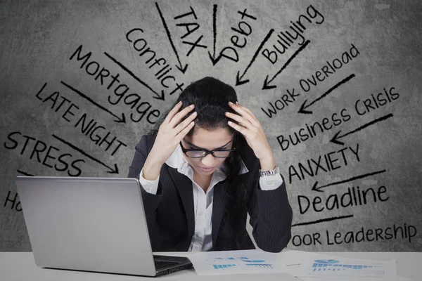 Stressful Indian entrepreneur thinks problems — Stock Photo, Image