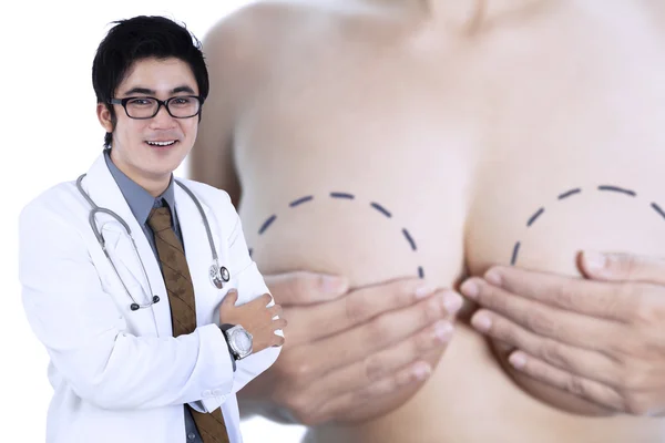 Unga specialist breast cancer läkare — Stockfoto