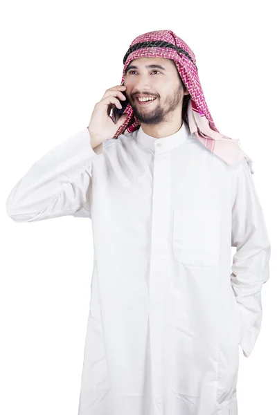 휴대폰에 말하기 아라비아 기업 — 스톡 사진