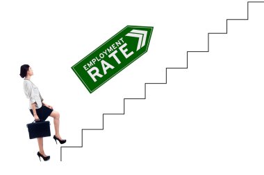 Merdivenlerde güzel işçi ve istihdam oranı metin