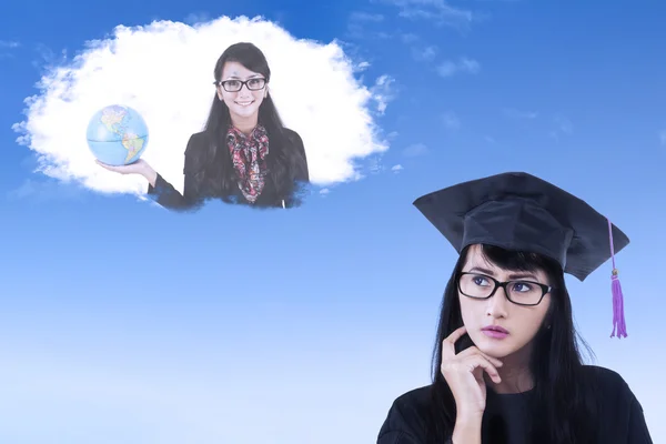 Female student with her dream — Stock Photo, Image