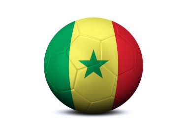 Futbol topuyla Senegal Cumhuriyeti bayrağı