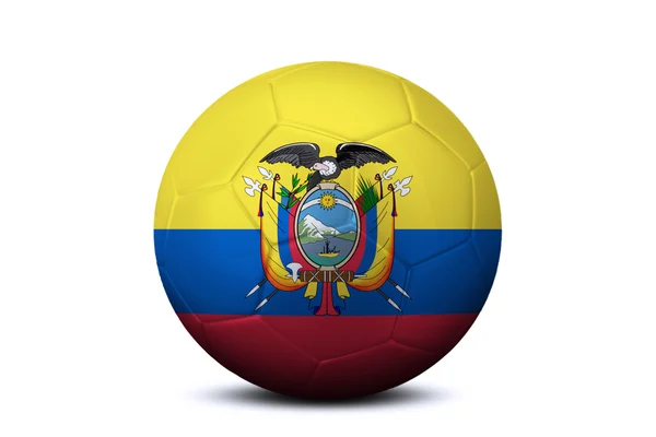 Soccer ball with flag of Ecuador — Stock Photo, Image