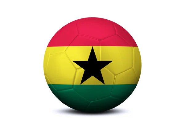 Soccer ball with flag of Ghana — Stock Photo, Image