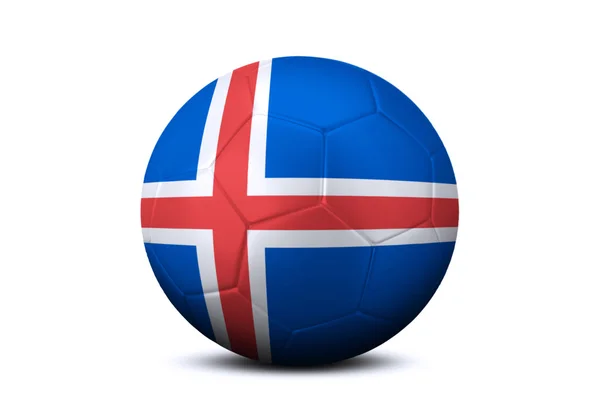 Balón de fútbol con bandera de Islandia —  Fotos de Stock