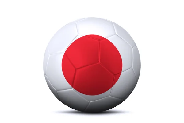 Ballon de football avec drapeau du Japon — Photo