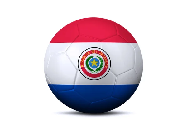 Balón de fútbol con bandera de Paraguay —  Fotos de Stock