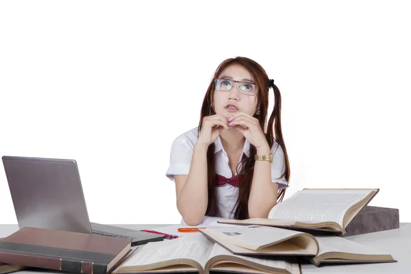 Adolescente estudiante haciendo la tarea —  Fotos de Stock