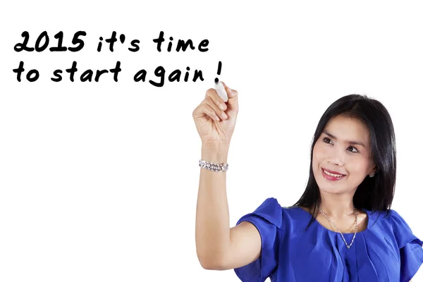 Woman suggests to start again — Stock Photo, Image