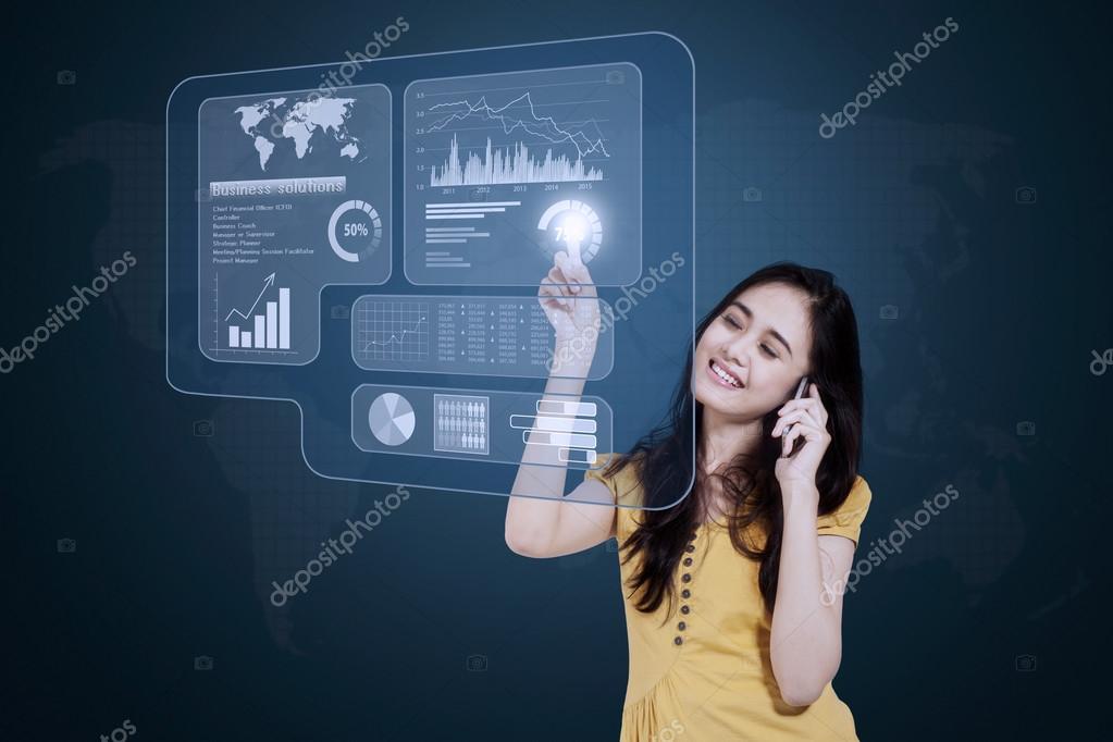 businesswoman with cellphone and