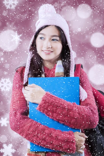 Student with sweater and defocused background — Stock Photo, Image