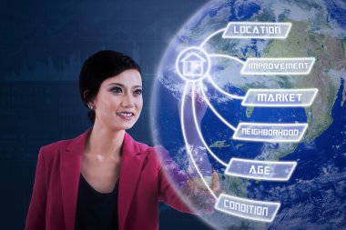 Emlakçı ve özellik değeri simgesi