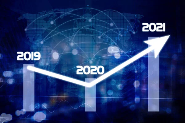 Foto Van Toekomstig Groei Business Chart Plan Voor Het Nieuwe — Stockfoto