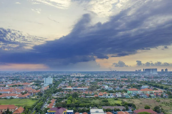 Jakarta Indonezia Noiembrie 2020 Vedere Aeriană Frumoasă Caselor Rezidențiale Dense — Fotografie, imagine de stoc