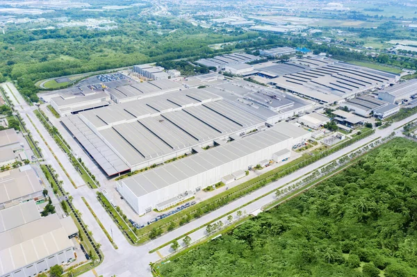 Beautiful Aerial View Automobile Factory Buildings Green Trees Karawang West — Stock Photo, Image