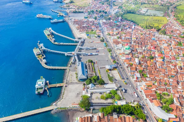 Belle Vue Aérienne Maisons Résidentielles Denses Près Port Ketapang Banyuwangi — Photo