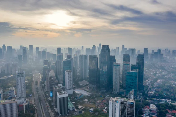 Jakarta Indonésie Novembre 2020 Vue Par Drone Paysage Urbain Jakarta — Photo