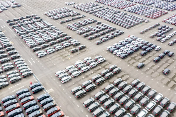 Aerial View Modern New Cars Produced Factory Karawang Indonesia — Stock Photo, Image