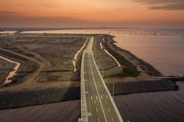 Jakarta Indonésie Décembre 2020 Belle Vue Aérienne Pont Reliant Île — Photo