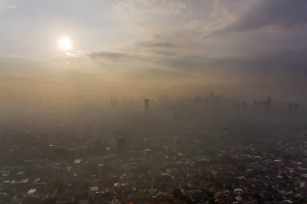 Jakarta Indonesien Dezember 2020 Luftaufnahme Der Wunderschönen Stadt Jakarta Mit — Stockfoto