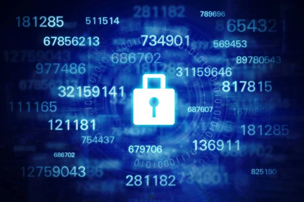 Concepto Seguridad Cibernética Candado Cerrado Para Seguridad Los Datos Personales — Foto de Stock