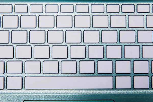 Bovenaanzicht Van Witte Blanco Knoppen Modern Toetsenbord Van Laptop Computer — Stockfoto