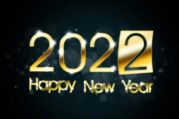 Yeni Yıl Konsepti 2022 Nin Altın Rengi Mutlu Yıllar Metni — Stok fotoğraf