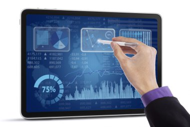 grafik sunmak için Stylus kalem kullanarak ele