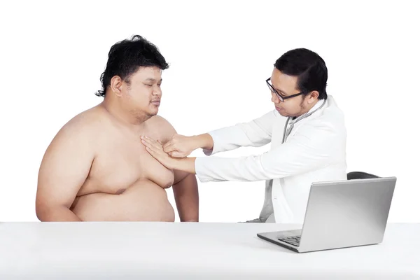 Fat man check up to doctor 2 — Stock Photo, Image