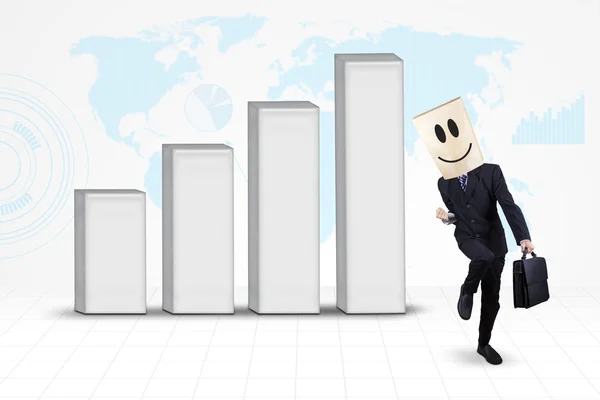 Successful businessman with global business graph — Stock Photo, Image