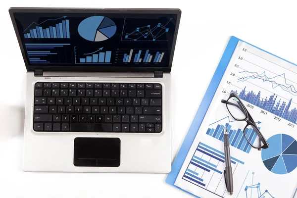 Financial analysis with business chart 1 — Stock Photo, Image