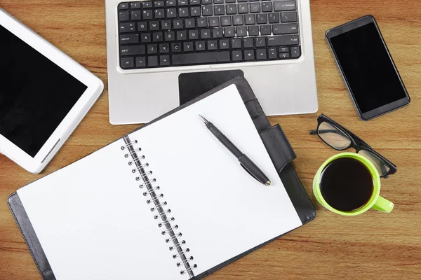 High angle view of a business table — Stock Photo, Image