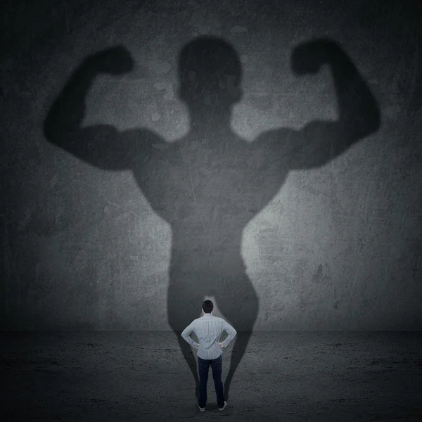 Businessman and strong shadow 3 — Stock Photo, Image