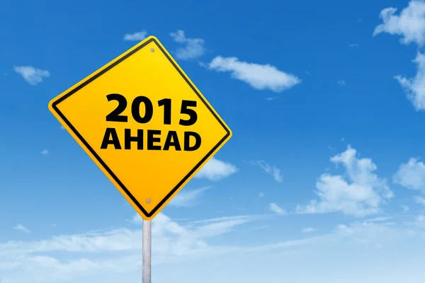 Signboard of 2015 ahead — Stock Photo, Image