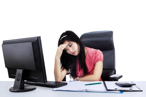 Stressful young businesswoman — Stock Photo, Image