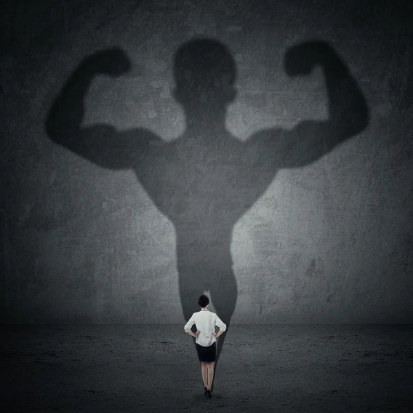 Businesswoman and strong shadow 3 — Stock Photo, Image