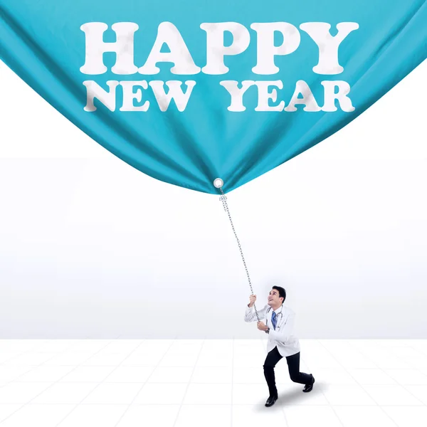 Doctor and new year text — Stock Photo, Image