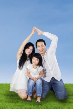 Anne ve baba güvenlik sembolü şekillendirme